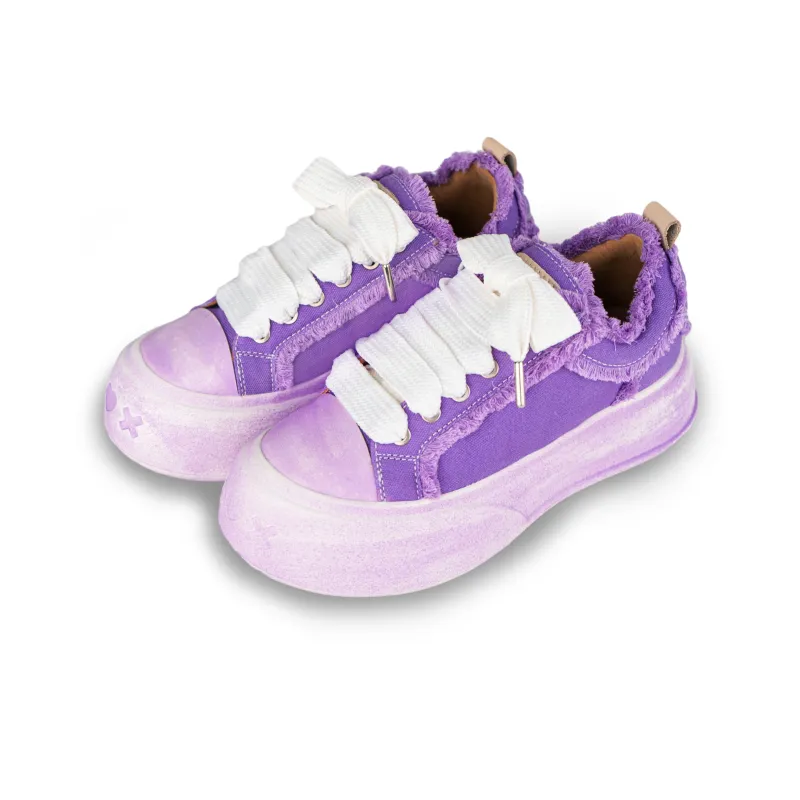 SOAP OPERA Wiping Color Series Anti Slip Wear Resistant Low Top Canvas Shoes Unisex Portuguese Dark Purple Box-6