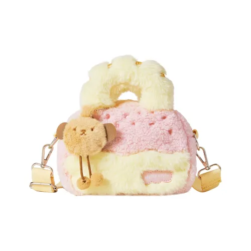 Miffy Sherpa Toast Bag Handbag Crossbody Bag Women's Pink/Brown