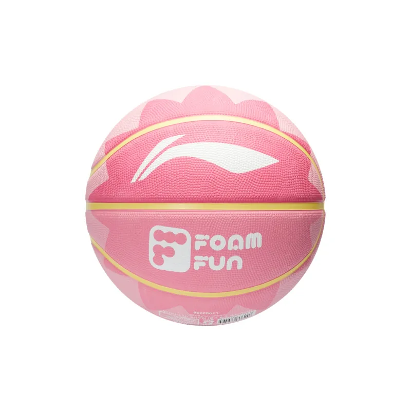 LiNing Rubber Basketball Pink Yellow Size 7 Training Unisex-3