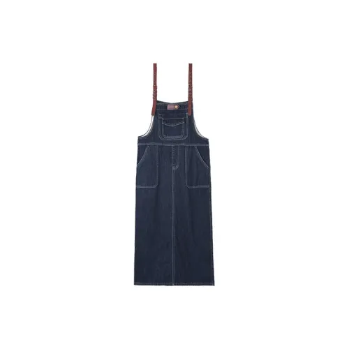 HIPPIEMISS Denim Long Skirts Women's Dark Blue