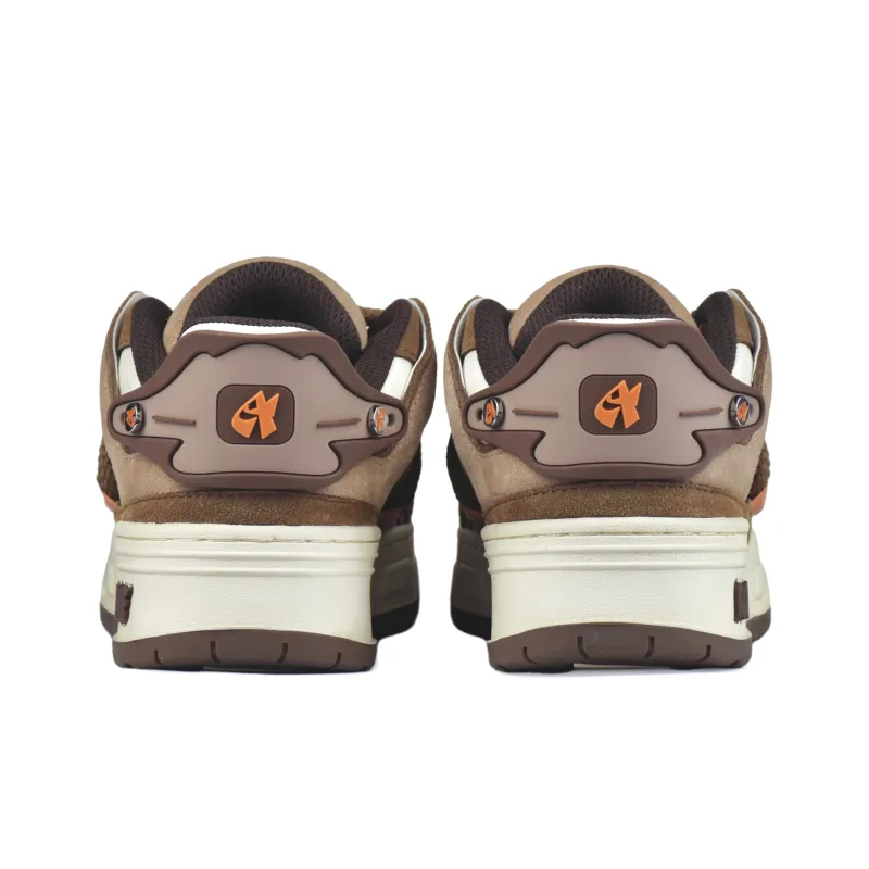 ALLHAVE Retro Futurer AA Anti Slip Wear Resistant Low Top Skateboard Shoes Unisex Brown-4