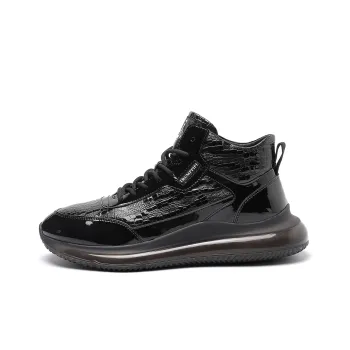 TRUMPPIPE Warm And Wear Resistant High Top Casual Shoes Men's Black