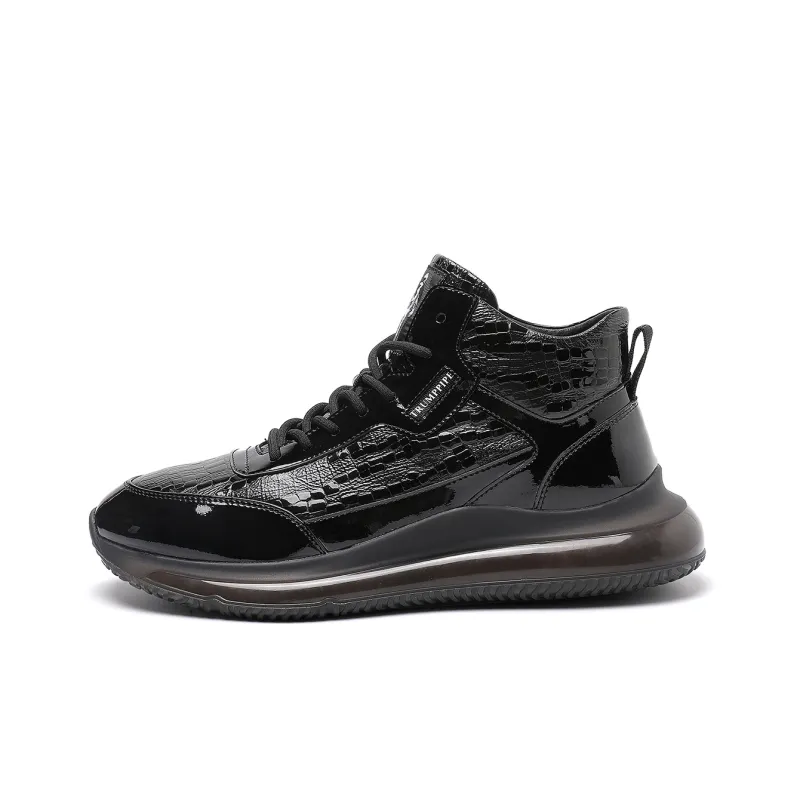 TRUMPPIPE Warm And Wear-Resistant High-Top Casual Shoes Men's Black-0