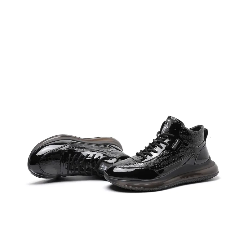 TRUMPPIPE Warm And Wear-Resistant High-Top Casual Shoes Men's Black-2