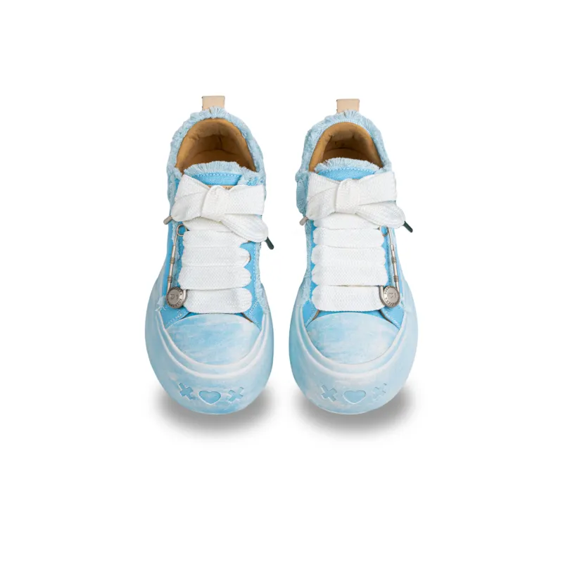 SOAP OPERA Wiping Color Series Low Top Canvas Shoes Unisex Crushed Ice Blue Box-6