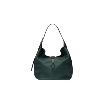 GUCCI Jackie 1961 Leather Half Moon HOBO Shoulder Bag Unisex Dark Green