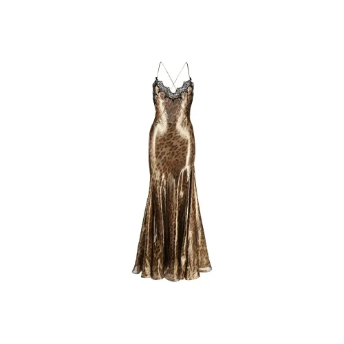 Roberto Cavalli Leopard-print Shimmering Gown