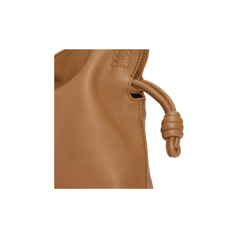 LOEWE Flamenco Cow Leather One Shoulder Crossbody Clutches Mini Women's Brown-5