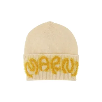 MARNI Logo Appliqué Wool Beanie
