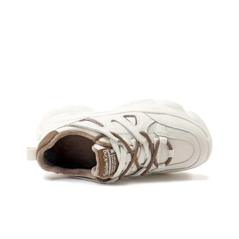 Spider King Abrasion Resistant Low Top Chunky Sneakers Women's Beige-2