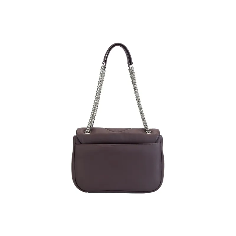 AMAZING SONG Sheepskin Chain Bag, Flower Bun Bag, Shoulder Bag, Crossbody Bag Women's Elegant Black/Taro Purple/Acorn-16