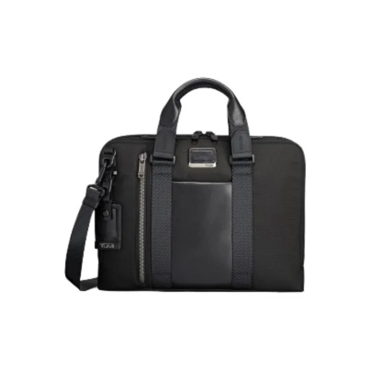 TUMI Elastic Nylon Shoulder Bag Crossbody Bag Handbag Laptop Bag Briefcase Men's Black-0