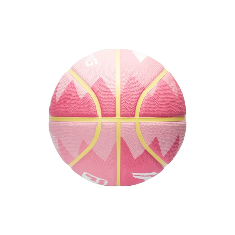 LiNing Rubber Basketball Pink Yellow Size 7 Training Unisex-12