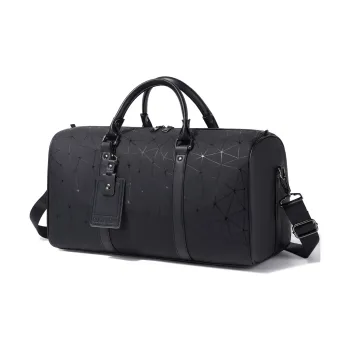 Slazenger PU Luggage Bag Gym Bag Training Bag Handbag Unisex Diamond Pattern Black