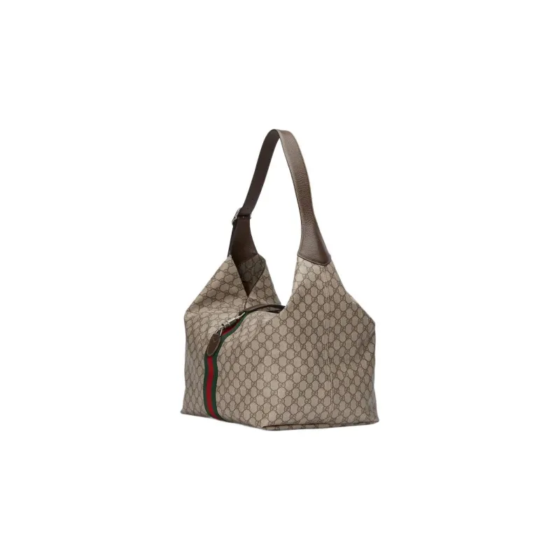 GUCCI Jackie 1961 Canvas With Leather Crescent HOBO Canvas Bag, Shoulder Bag Unisex-2
