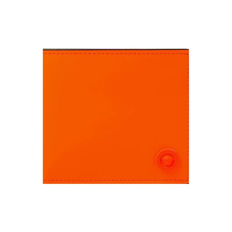 VERSACE Cow Leather Wallet Regular Men's Orange-3