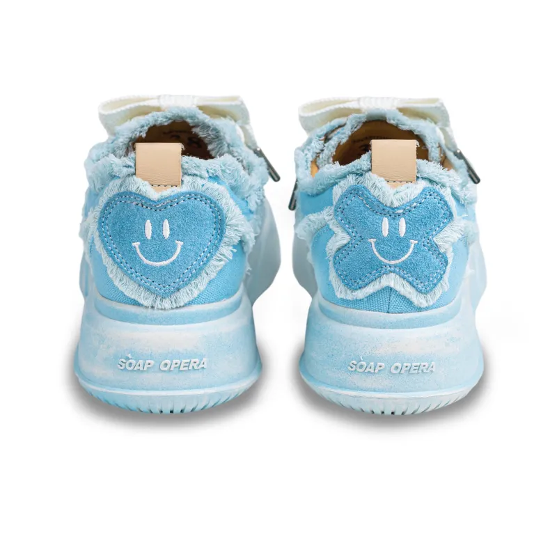SOAP OPERA Wiping Color Series Low Top Canvas Shoes Unisex Crushed Ice Blue Box-8