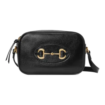 GUCCI Horsebit 1955 Leather Crossbody Bag, Shoulder Bag Women's Black