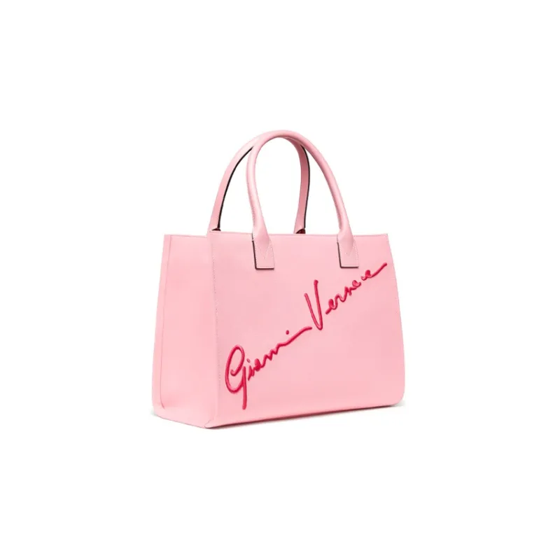 VERSACE Fabric Tote Bag Shopping Bag Handbag Women's Pink-1