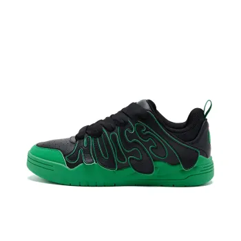 QIAODAN Slip Resistant Cushioning Low Top Skateboard Shoes Men's Black Green
