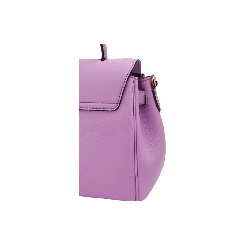VERSACE Leather Shoulder Bag Crossbody Bag Handbag Medium Size Women's Purple-4