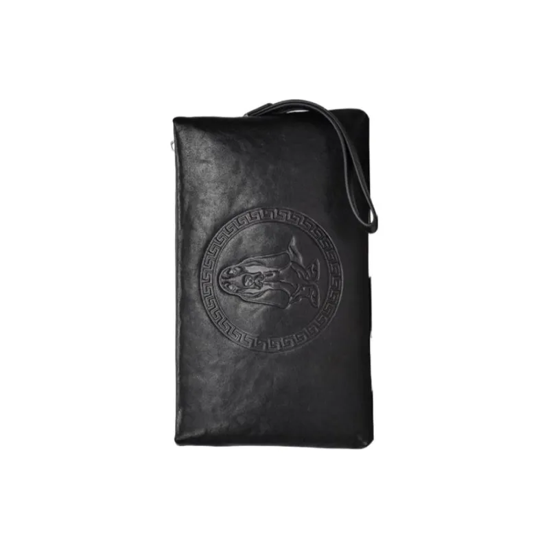 Hush Puppies Cow Leather Clutch, Envelope Bag, Clutch Medium Size Men's Black-2