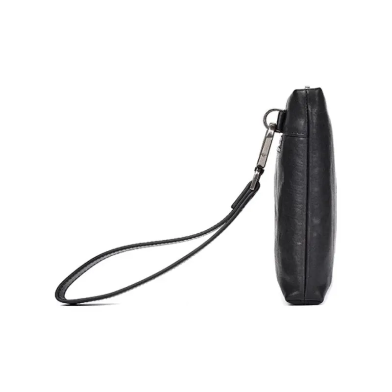 Hush Puppies Cow Leather Clutch, Envelope Bag, Clutch Medium Size Men's Black-3