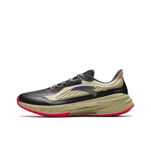 Anta Innovative Water Repellent Anti Slip Wear Resistant Low Top Running Shoes Men's Black Brown
