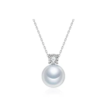 ME LUXE Saltwater Pearl Pendant With Silver Chain Women's