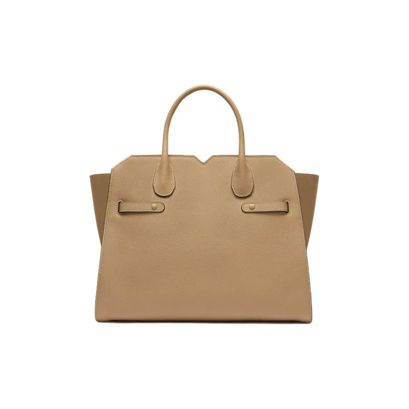 Valextra Calfskin Shoulder Bag Crossbody Bag Handbag Medium Size Women's Cashmere Beige-2