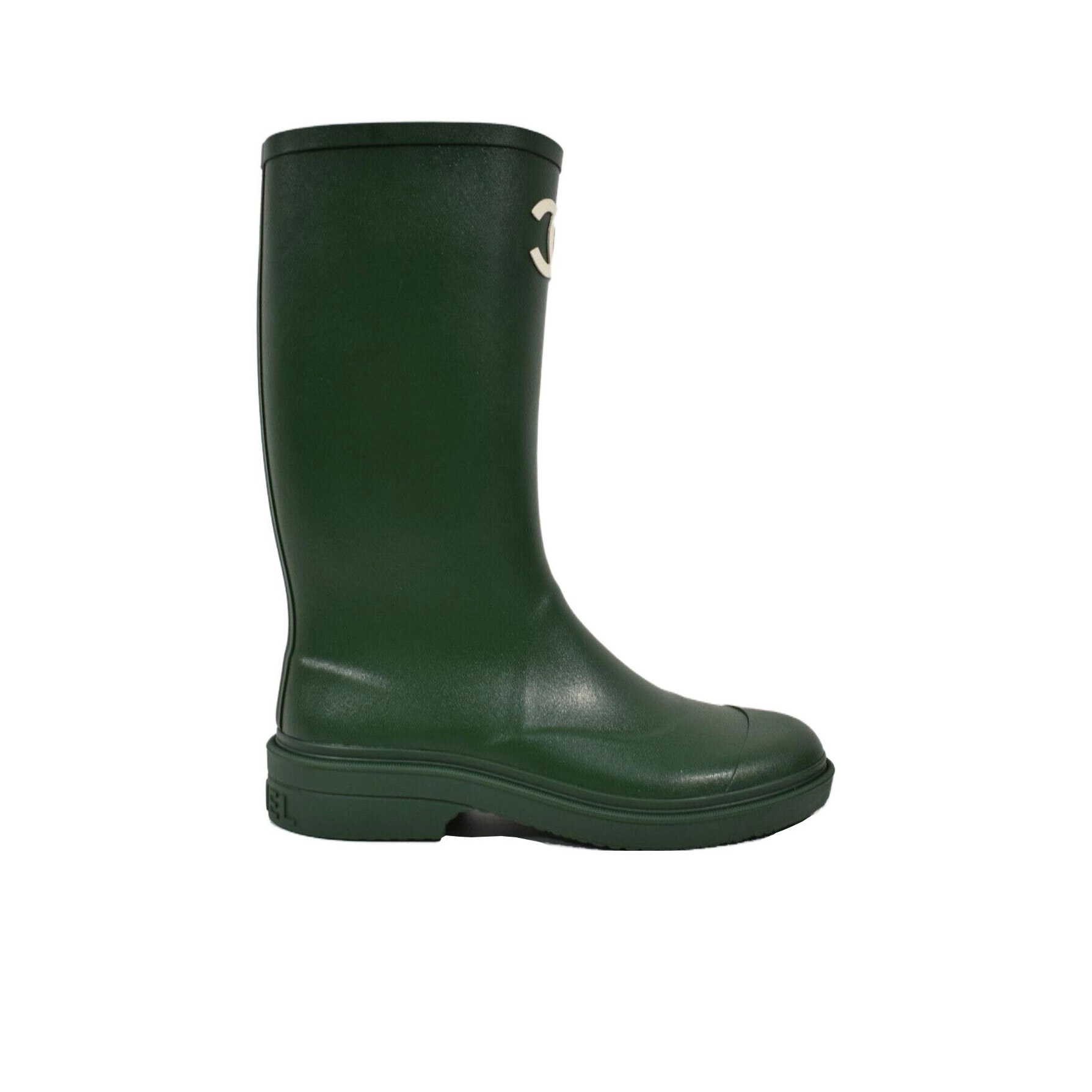 Dark green fashion rain boots