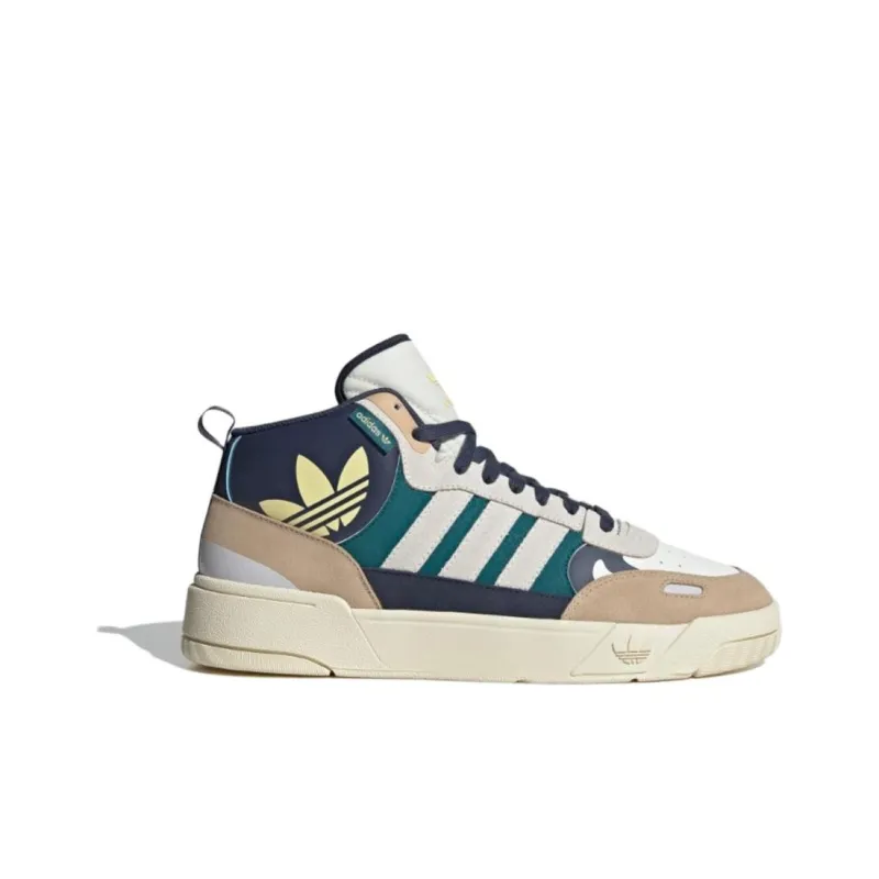 Adidas Originals Post Up Abrasion Resistant Mid Top Skateboard Shoes Unisex Beige Green-1