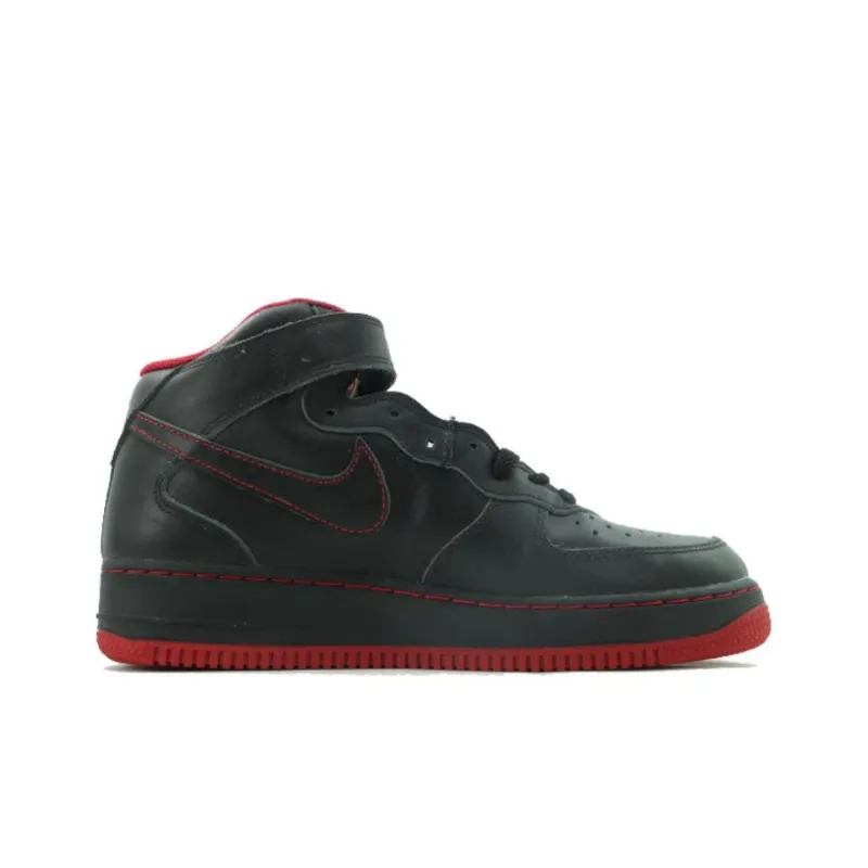 Nike Air Force 1 Water-Resistant Mid-Top Skateboard Shoes Unisex Black Red-1