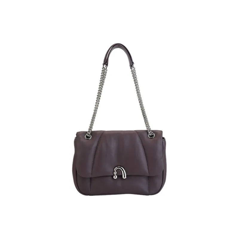 AMAZING SONG Sheepskin Chain Bag, Flower Bun Bag, Shoulder Bag, Crossbody Bag Women's Elegant Black/Taro Purple/Acorn-14