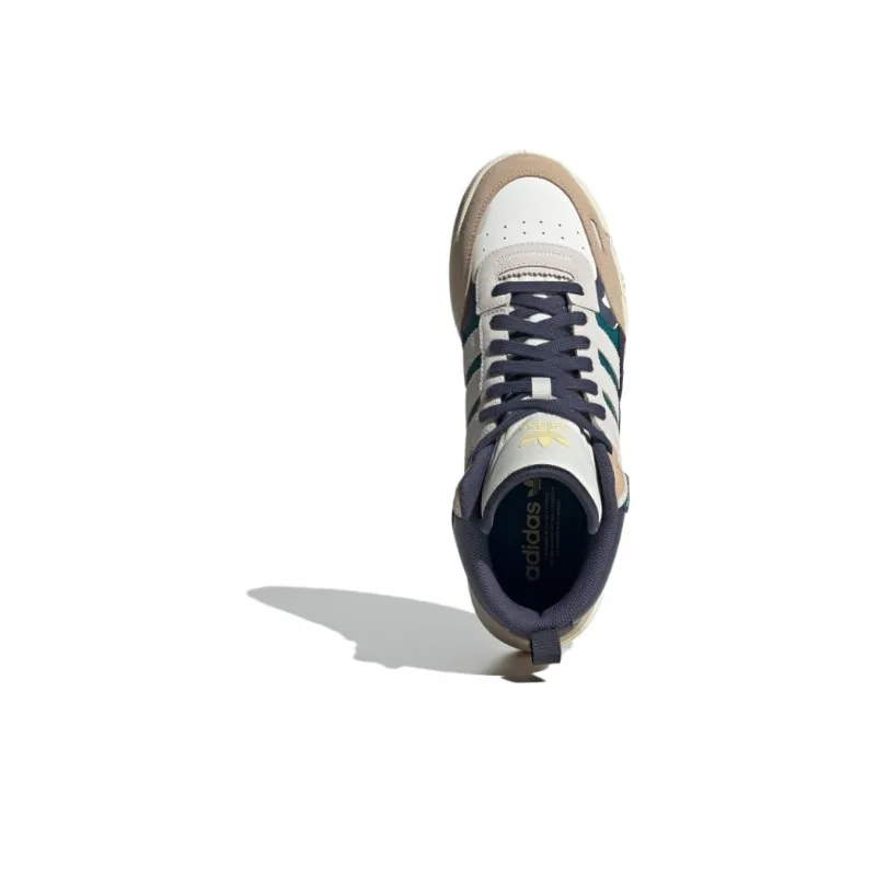Adidas Originals Post Up Abrasion Resistant Mid Top Skateboard Shoes Unisex Beige Green-2