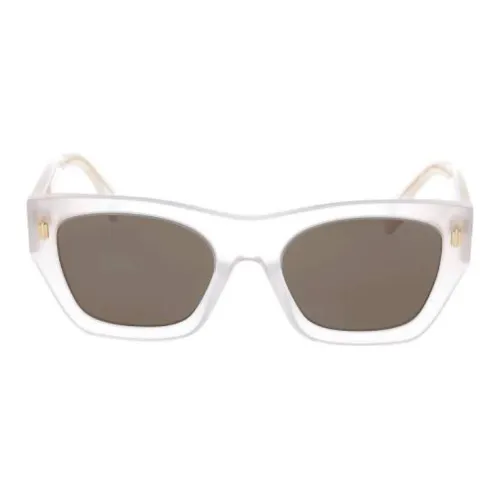 FENDI Acetate Irregular Shape Sunglasses Women's White