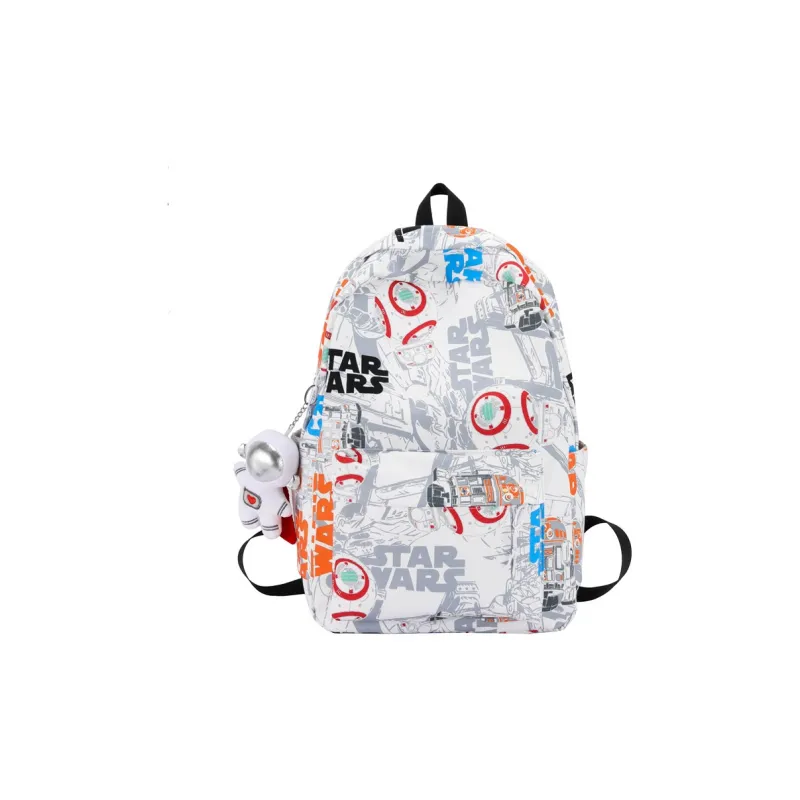 SURELAPTOP Nylon Backpack Unisex Black/Blue & White/Orange & White-14