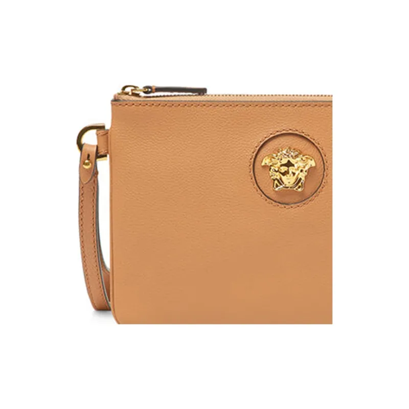 VERSACE VERSACE Cow Leather Clutch Coin Purse Women's Caramel-2