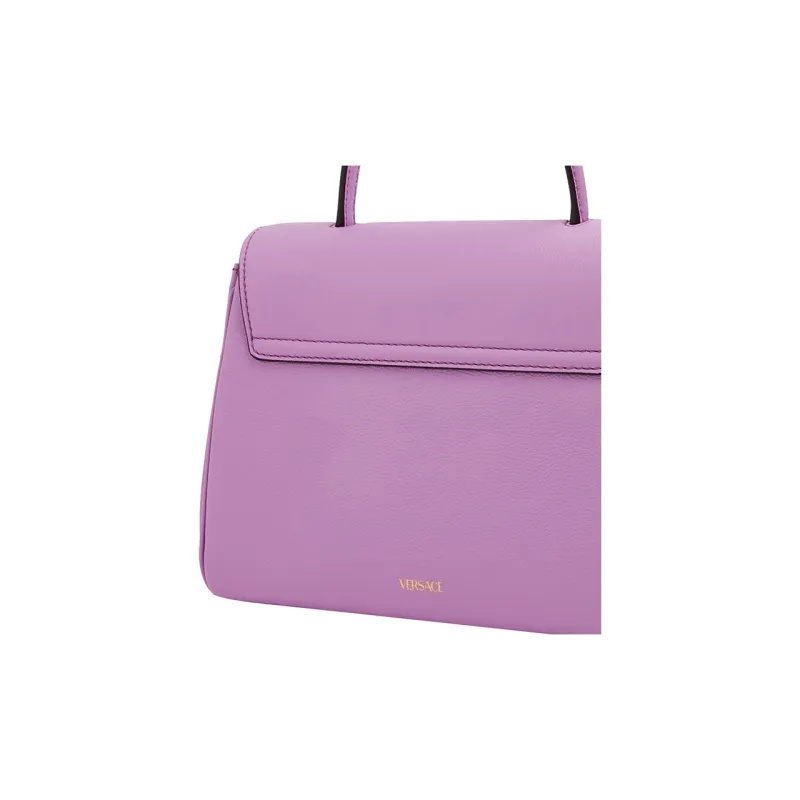 VERSACE Leather Shoulder Bag Crossbody Bag Handbag Medium Size Women's Purple-3