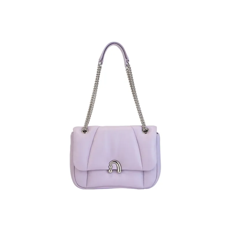 AMAZING SONG Sheepskin Chain Bag, Flower Bun Bag, Shoulder Bag, Crossbody Bag Women's Elegant Black/Taro Purple/Acorn-4