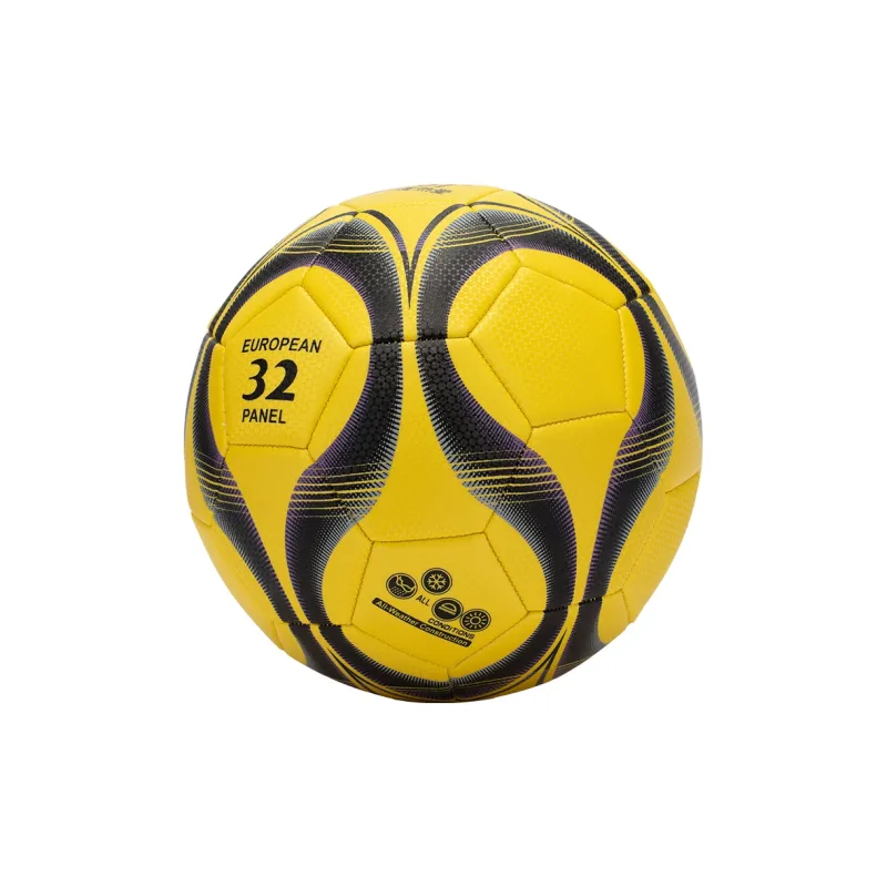361° Size 4 Soccer PVC Machine Stitched Soccer Ball Unisex Star Shadow Black Yellow-2