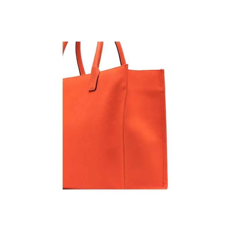 VERSACE La Medusa Calfskin Tote Bag Shopping Bag One Shoulder Handbag Large Size Women's Orange-3