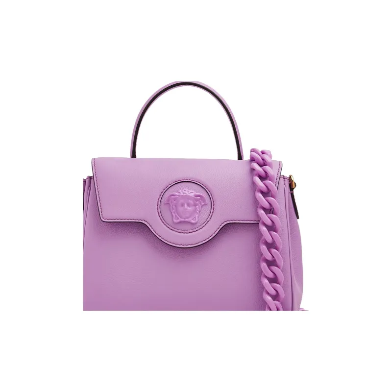 VERSACE Leather Shoulder Bag Crossbody Bag Handbag Medium Size Women's Purple-2