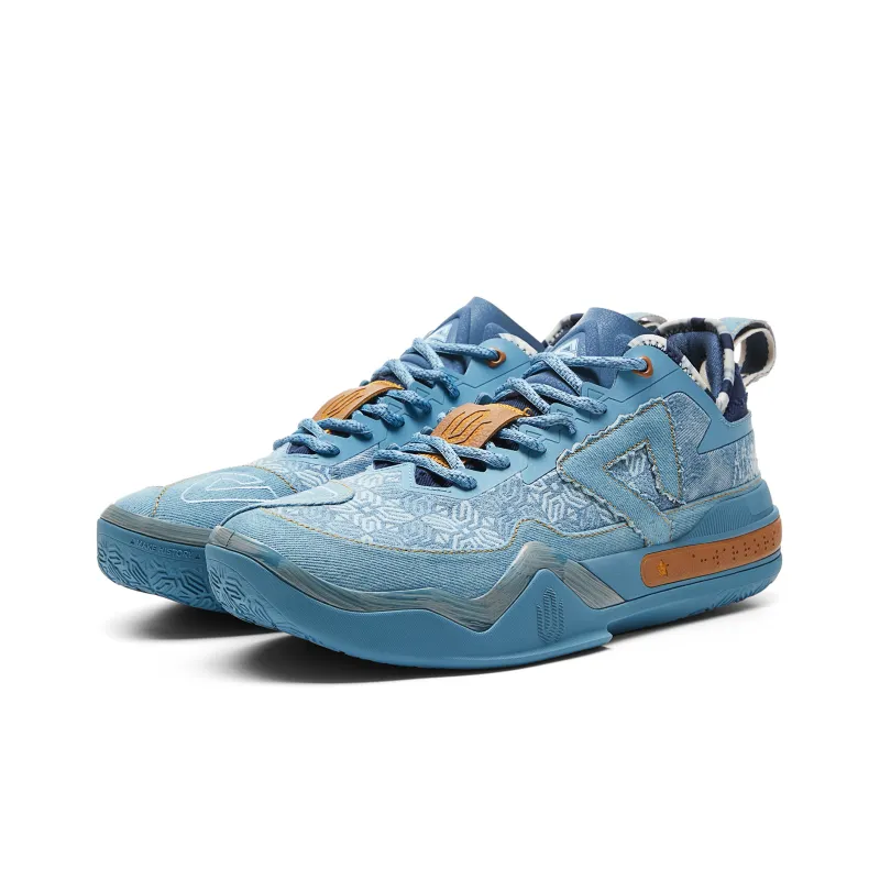 PEAK Wiggins AW1 Taiji Cushioning Wear Resistant Low Top Basketball Shoes Men's Denim Blue-2