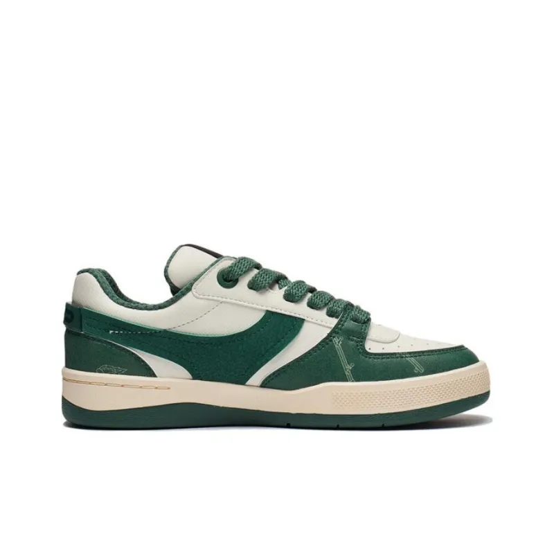 LiNing Zhengrong 92S Cushioning Wear-Resistant Low-Top Skateboard Shoes Women's Deep Temple Green-1