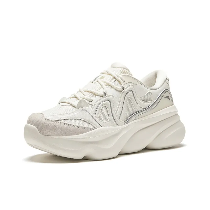 Anta Meowth Waterproof Low Top Casual Shoes Women's Ivory White-1