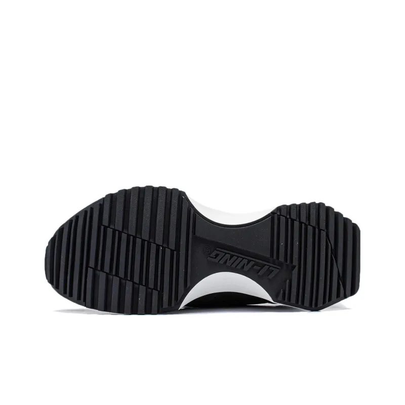 LiNing 001 VNTG Cushioning Breathable Low Top Running Shoes Men's Black-6
