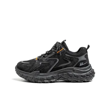 Warrior Cushioning Anti Slip And Wear Resistant Low Top Chunky Sneakers Men's Black