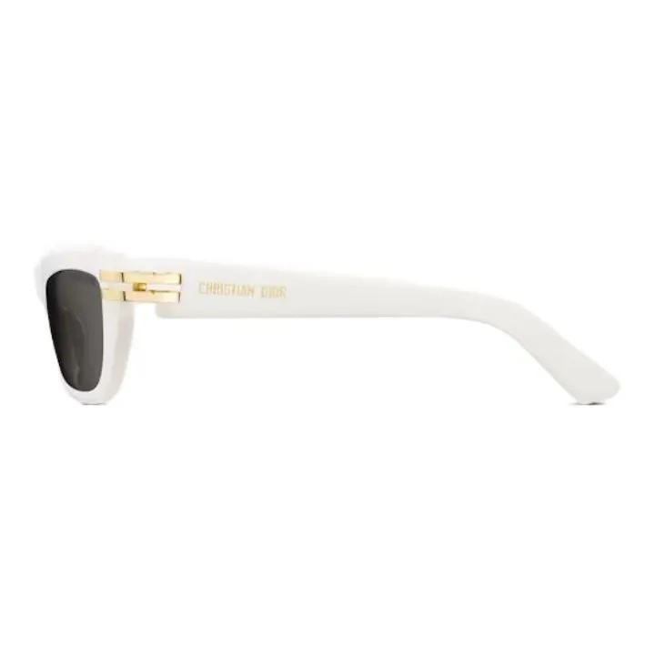 DIOR Acetate Irregular Shape Sunglasses Women's White-2
