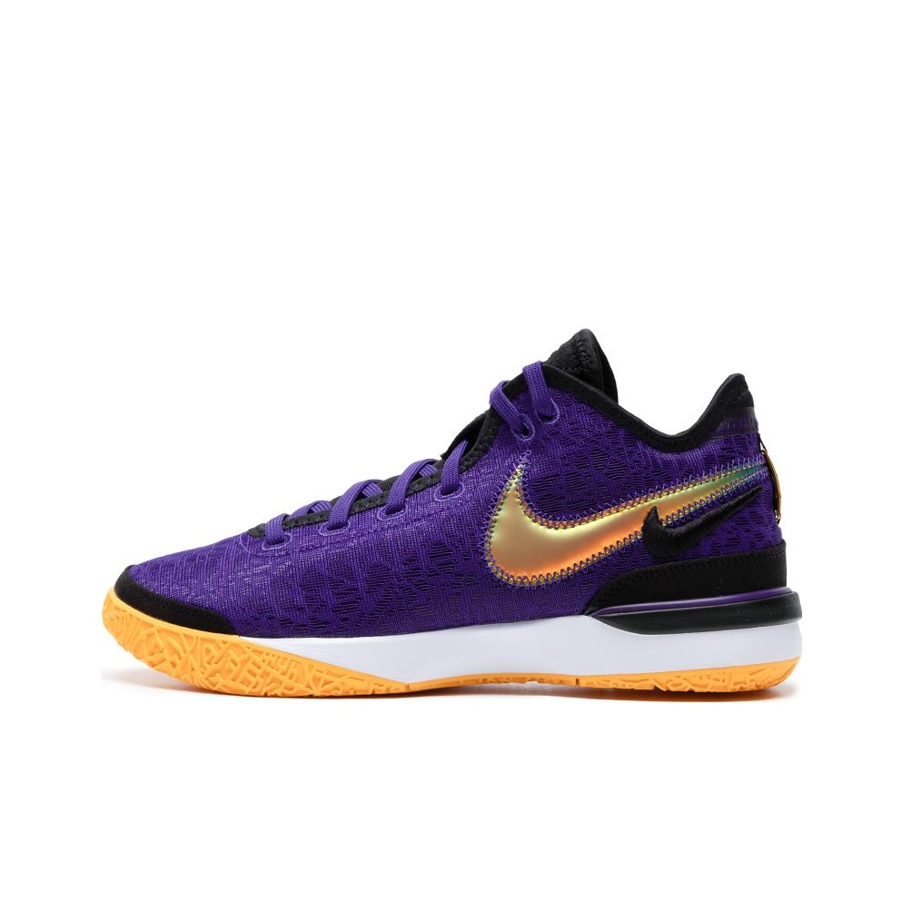 Nike slippers purple and gold on sale